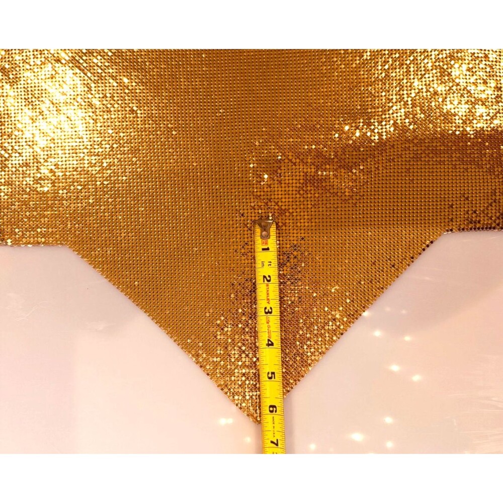 Vintage METAL MESH HALTER TOP Original 70s-80s WHITING & DAVIS Goldtone - Picture 7 of 14